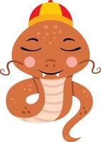 Funny chinese snake New Year 2025 vector