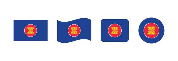 ASEAN flag. Set of ASEAN Flags Collection. vector