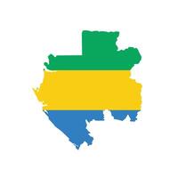 Gabon Map. Map of Gabon with national Flag. vector