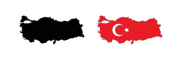 Turkey Map. Map of Turkey with National Flag. vector