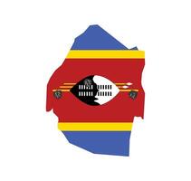 Eswatini Map. Map of Eswatini with National Flag. vector