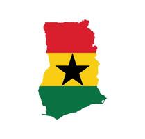 Ghana Map. Map of Ghana with National Flag. vector