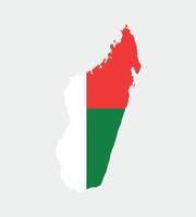 Madagascar Map. Map of Madagascar with national Flag. vector