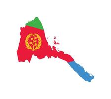 Eritrea Map. Map of Eritrea with National Flag. vector