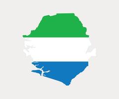 Sierra Leone Map. Map of Sierra Leone with National Flag. vector