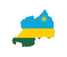 Rwanda Map. Map of Rwanda with National Flag. vector