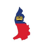 Liechtenstein Map. Map of Liechtenstein with national Flag. vector