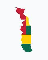 Togo Map. Map of Togo with National Flag. vector
