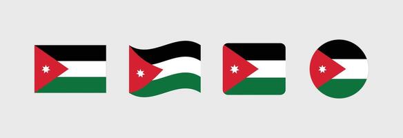 Jordan flag. Set of Jordan Flags Collection. vector