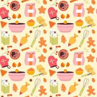 Home baking seamless pattern vector