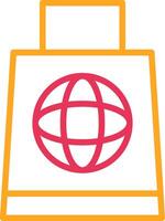 Eco Bag Line Two Color Icon vector