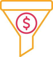 Sales Funnel Line Two Color Icon vector