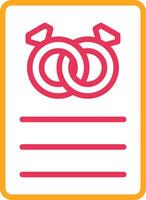 Wedding Card Line Two Color Icon vector
