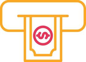 Cash Withdraw Line Two Color Icon vector