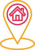 Location Pin Line Two Color Icon vector