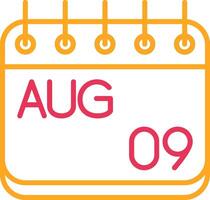 August Line Two Color Icon vector