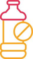 No Plastic Bottle Line Two Color Icon vector