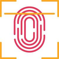 Fingerprint Scan Line Two Color Icon vector