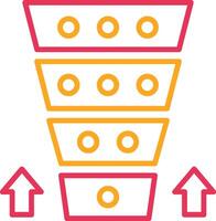 Funnel Chart Line Two Color Icon vector
