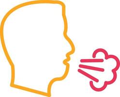 Dry Cough Line Two Color Icon vector