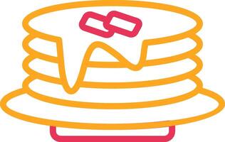 Pan Cake Line Two Color Icon vector