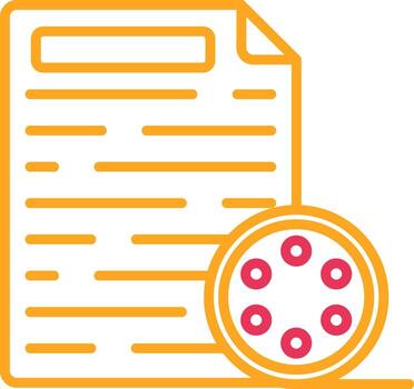 Transcript Line Two Color Icon vector