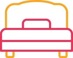 Doubble Bed Line Two Color Icon vector