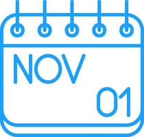 November Line Two Color Icon vector
