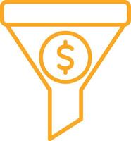 Sales Funnel Line Two Color Icon vector