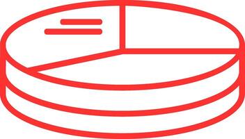 3D Pie Chart Line Two Color Icon vector