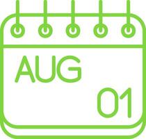 August Line Two Color Icon vector