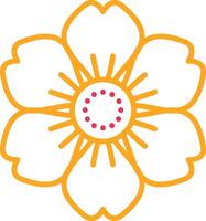 Nasturtium Line Two Color Icon vector