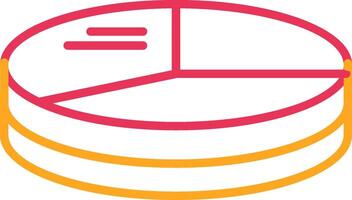 3D Pie Chart Line Two Color Icon vector