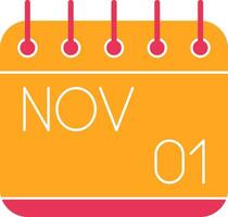 November Glyph Two Color Icon vector