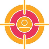 Target Glyph Two Color Icon vector