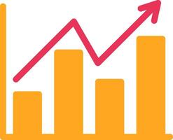 Bar Chart Glyph Two Color Icon vector
