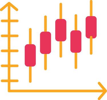 campana curva en grafico glifo dos color icono vector