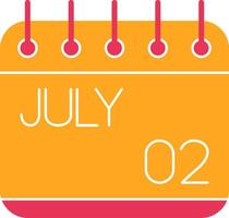 July Glyph Two Color Icon vector
