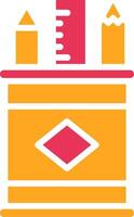 Pencillcase Glyph Two Color Icon vector