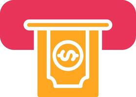 Cash Withdraw Glyph Two Color Icon vector
