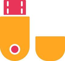 Usb Flash Drive Glyph Two Color Icon vector