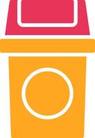 Recycle Bin Glyph Two Color Icon vector