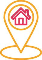 Location Pin Glyph Two Color Icon vector