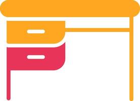 Desk Glyph Two Color Icon vector