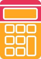 Calculator Glyph Two Color Icon vector