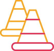 Traffic Cone Glyph Two Color Icon vector