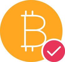 Bitcoin Accepted Glyph Two Color Icon vector