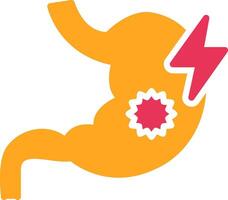 Abdominal pain Glyph Two Color Icon vector