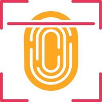 Fingerprint Scan Glyph Two Color Icon vector