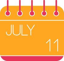 July Glyph Two Color Icon vector